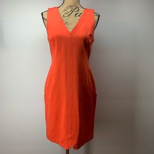 Elegant Orange Sleeveless Dress